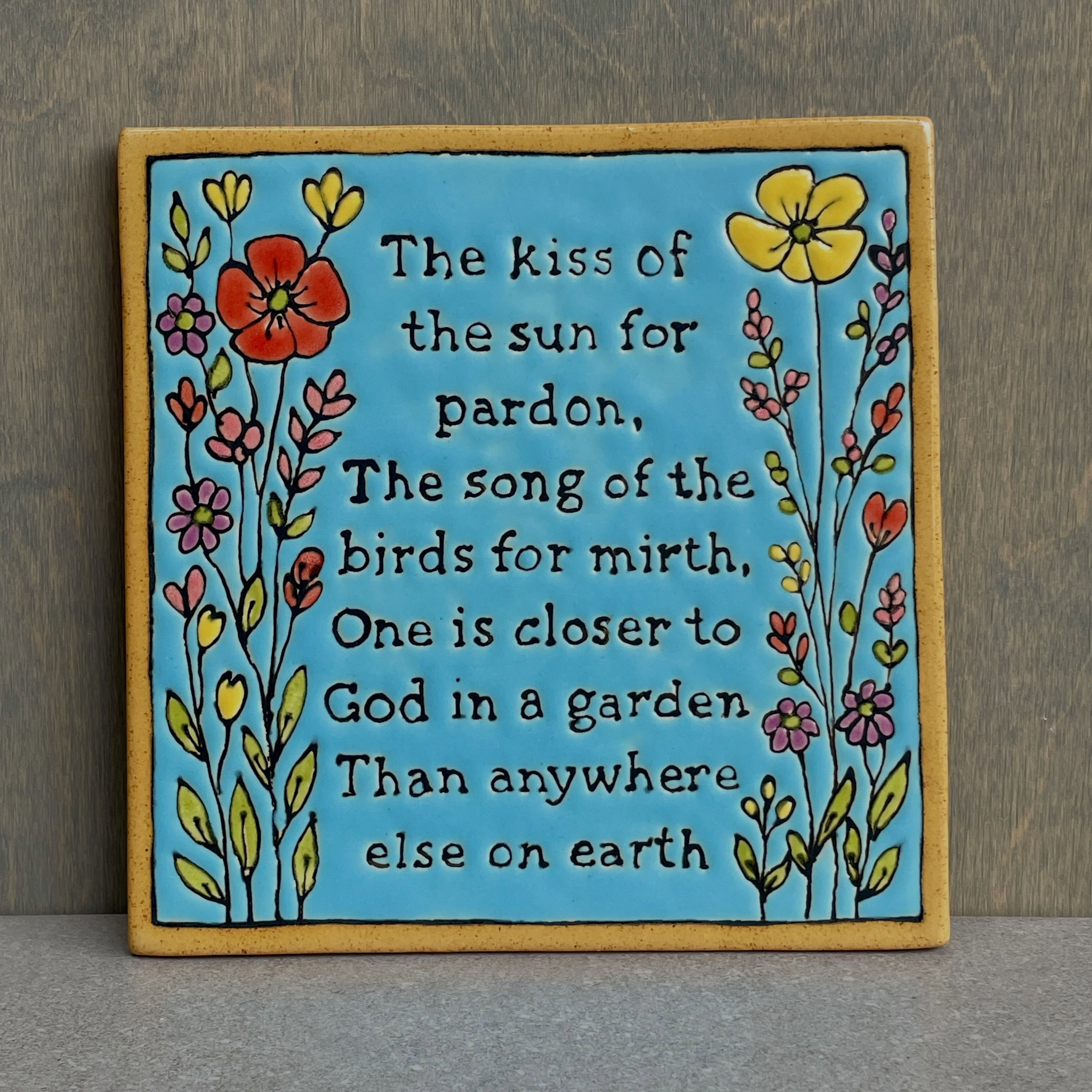 8x8 handmade tile, made by request😁  #ramonapalomatile  I love that I learn family stories & lore when people ask me to make them special tile…. Like this saying from someone’s Grandma.